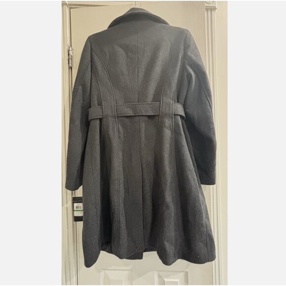 WOMEN'S GUESS BELTED DOUBLE BREASTED WOOL BLEND PEA COAT 22QMP510 LARGE GRAY NWT - Picture 8 of 11